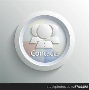 App icon metal contacts with shadow on technology circle and grey background