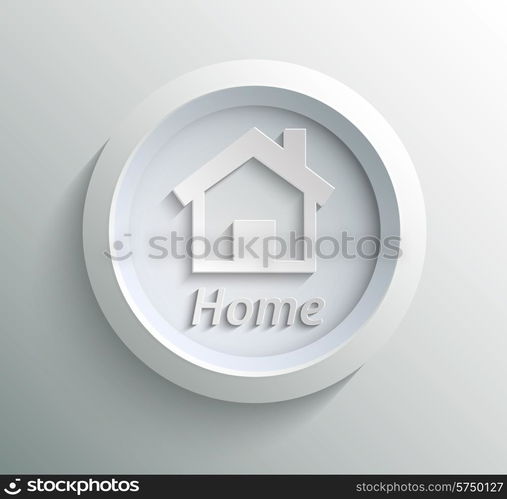 App icon metal home with shadow on technology circle and grey background