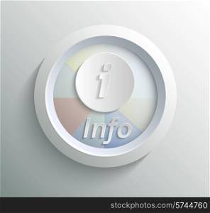 App icon metal info with shadow on technology circle and grey background