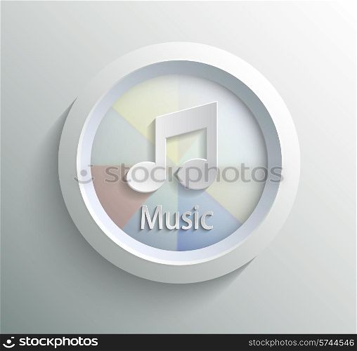 App icon metal music with shadow on technology circle and grey background