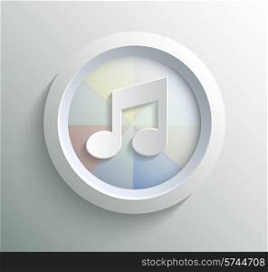 App icon metal music with shadow on technology circle and grey background
