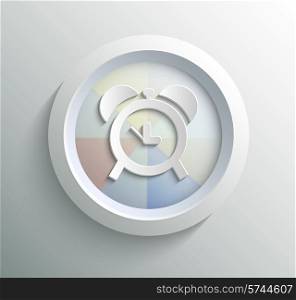 App icon metal time with shadow on technology circle and grey background