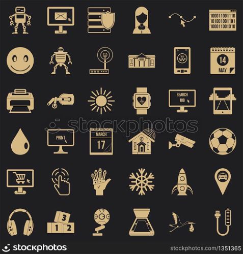 App icons set. Simple style of 36 app vector icons for web for any design. App icons set, simple style