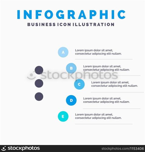 App, Phone, Ui Solid Icon Infographics 5 Steps Presentation Background
