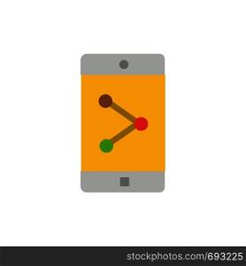 App Share, Mobile, Mobile Application Flat Color Icon. Vector icon banner Template