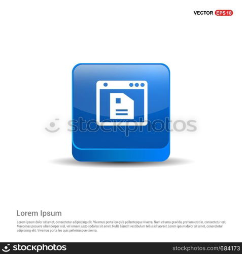 App window interface icon - 3d Blue Button.
