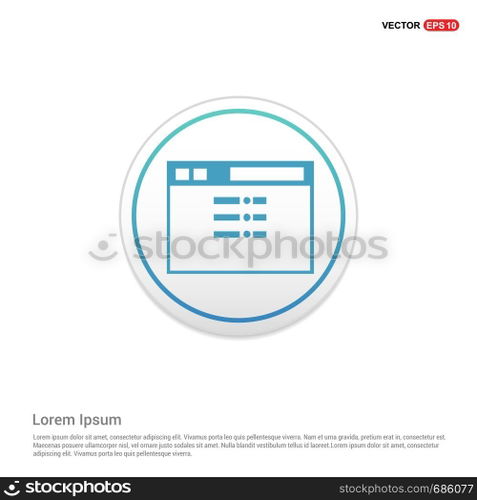 App window interface icon - white circle button
