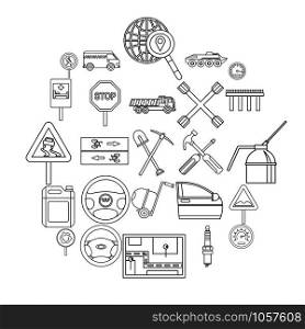 Apparatus icons set. Outline set of 25 apparatus vector icons for web isolated on white background. Apparatus icons set, outline style