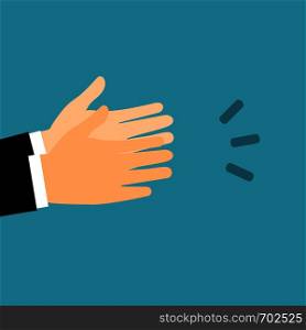 Applause for you. Business Man claps in hands. Vector illustration. Eps10. Applause for you. Business Man claps in hands. Vector illustration