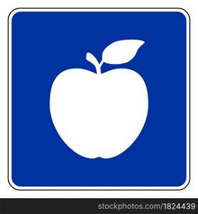 Apple and road sign