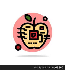 Apple, Artificial, Biology, Digital, Electronic Abstract Circle Background Flat color Icon