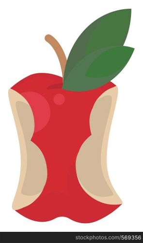 Apple bite, illustration, vector on white background.