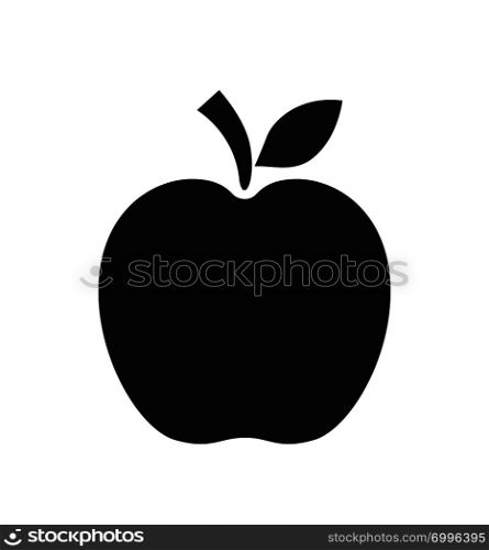 Apple black isolated icon vector illustration isolated on white eps 10