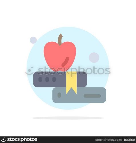 Apple, Book, Education Abstract Circle Background Flat color Icon
