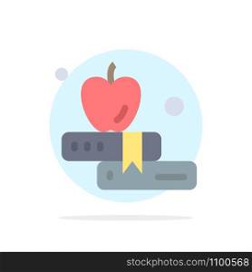 Apple, Book, Education Abstract Circle Background Flat color Icon