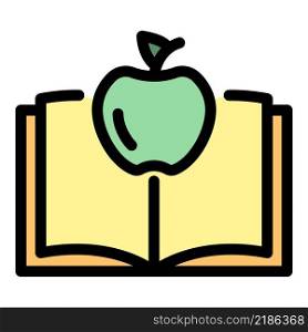 Apple book gravity icon. Outline apple book gravity vector icon color flat isolated. Apple book gravity icon color outline vector