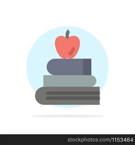 Apple, Books, Education, Science Abstract Circle Background Flat color Icon