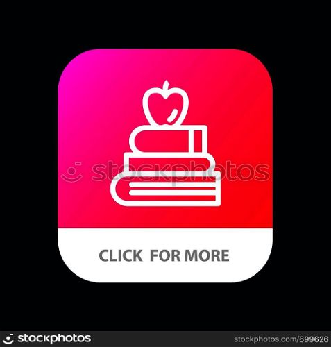 Apple, Books, Education, Science Mobile App Button. Android and IOS Line Version