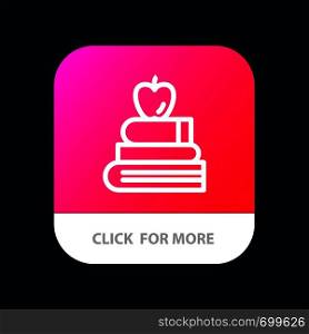 Apple, Books, Education, Science Mobile App Button. Android and IOS Line Version