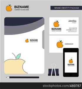Apple Business Logo, File Cover Visiting Card and Mobile App Design. Vector Illustration