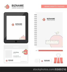 Apple Business Logo, Tab App, Diary PVC Employee Card and USB Brand Stationary Package Design Vector Template
