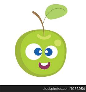 Apple cartoon character. Vector illustration.. Apple cartoon character vector illustration child graphics.