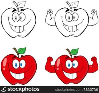 Apple Cartoon Mascot Characters- Collection