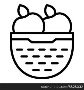 Apple colander icon outline vector. Cooking sieve. Ceramic tool. Apple colander icon outline vector. Cooking sieve