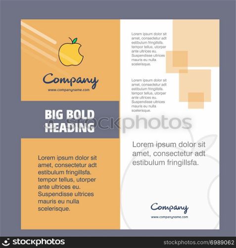 Apple Company Brochure Title Page Design. Company profile, annual report, presentations, leaflet Vector Background