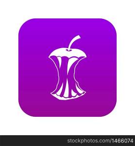 Apple core icon digital purple for any design isolated on white vector illustration. Apple core icon digital purple