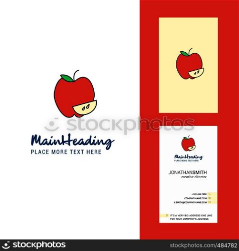 Apple Creative Logo and business card. vertical Design Vector