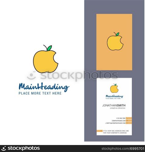 Apple Creative Logo and business card. vertical Design Vector