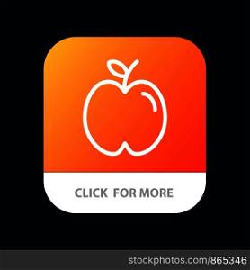 Apple, Education, School, Study Mobile App Button. Android and IOS Line Version
