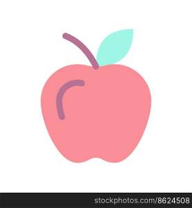 Apple flat color ui icon. Delicious and sweet fruit. Healthy food. Fresh, juicy product. Simple filled element for mobile app. Colorful solid pictogram. Vector isolated RGB illustration. Apple flat color ui icon