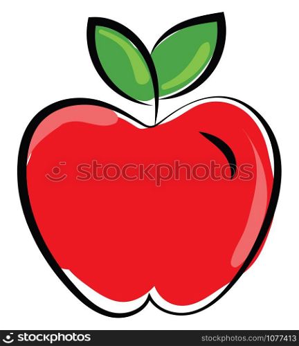 Apple flat, illustration, vector on white background.