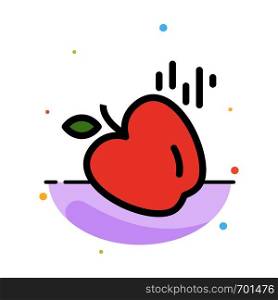 Apple, Food, Science Abstract Flat Color Icon Template