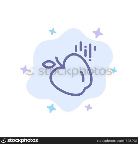 Apple, Food, Science Blue Icon on Abstract Cloud Background