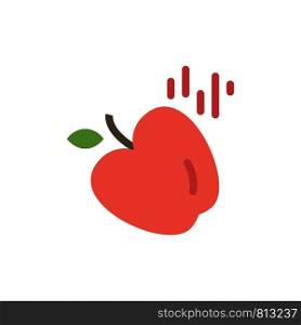 Apple, Food, Science Flat Color Icon. Vector icon banner Template