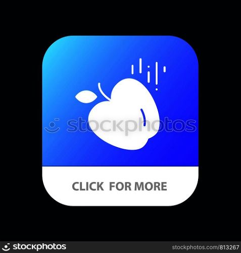 Apple, Food, Science Mobile App Button. Android and IOS Glyph Version