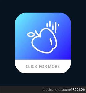 Apple, Food, Science Mobile App Button. Android and IOS Line Version