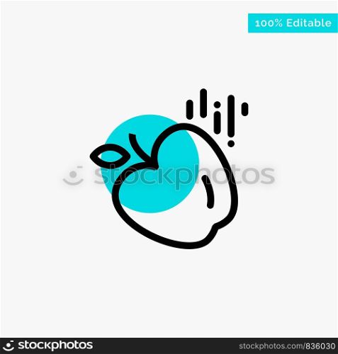 Apple, Food, Science turquoise highlight circle point Vector icon