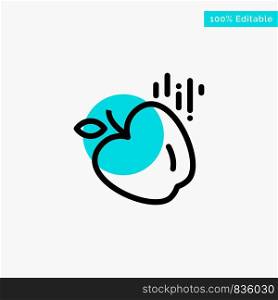 Apple, Food, Science turquoise highlight circle point Vector icon
