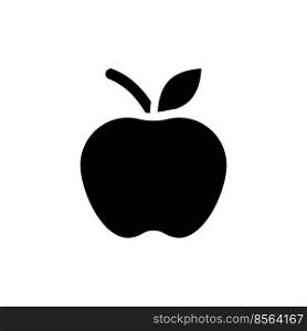 Apple fruit black glyph ui icon. Organic products selling. Local farmers market. User interface design. Silhouette symbol on white space. Solid pictogram for web, mobile. Isolated vector illustration. Apple fruit black glyph ui icon
