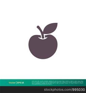Apple Fruit, Education Icon Vector Logo Template Illustration Design. Vector EPS 10.