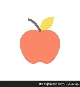 Apple fruit flat color ui icon. Organic products selling. Local farmers market. Online marketplace. Simple filled element for mobile app. Colorful solid pictogram. Vector isolated RGB illustration. Apple fruit flat color ui icon