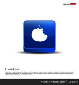 Apple fruit icon - 3d Blue Button.