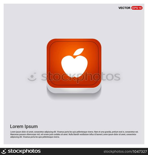 Apple fruit icon Orange Abstract Web Button - Free vector icon