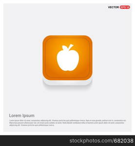 Apple fruit icon Orange Abstract Web Button - Free vector icon