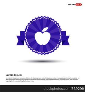 Apple fruit icon - Purple Ribbon banner