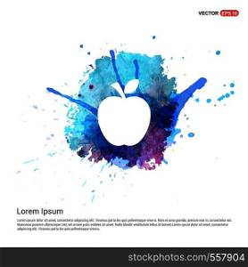 Apple fruit icon - Watercolor Background
